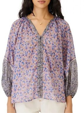 Maje Cisco Floral Print Cotton Top